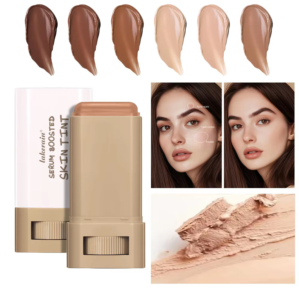 Magic Eraser Foundation Stick Serum Boosted Skin Tint Foundation Stick Smooth Plumper Hight Coverage Travel Bronze Foundation